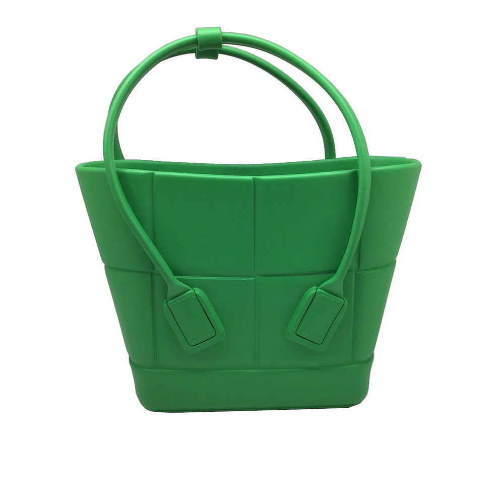 Bottega Veneta The Arco Rubber Handbag Tote Green